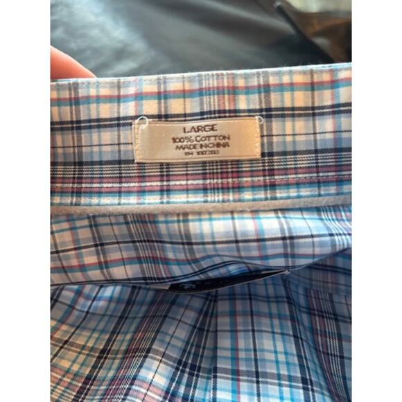 Peter Millar Button Down Shirt Mens Large Plaid 100% Cotton Long Sleeve New - Picture 4 of 8